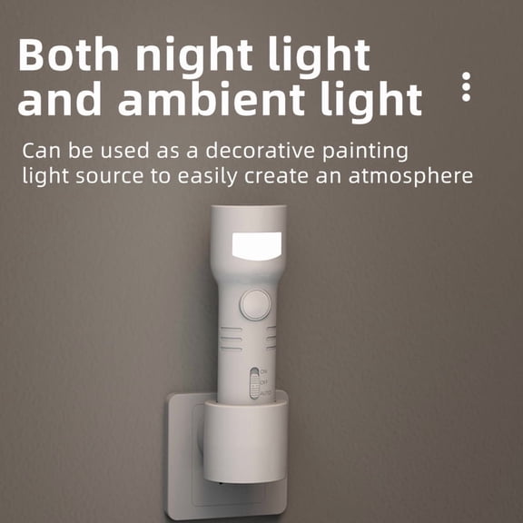 2-in-1 Motion Sensor Night Light & Detachable Flashlight, Rechargeable Wall-Mounted LED Light with 120 Wide-Angle Sensor for Hallway, Bedroom, and Stairs