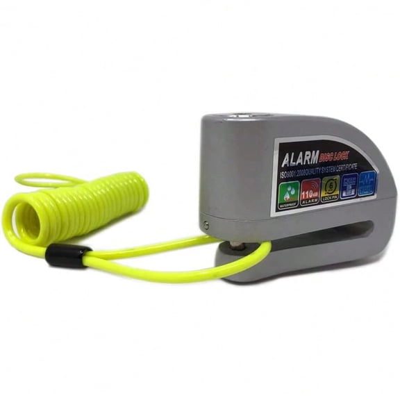 2-in-1 Motorcycle Alarm Lock: Disc Lock & Steel Cable for Double Security