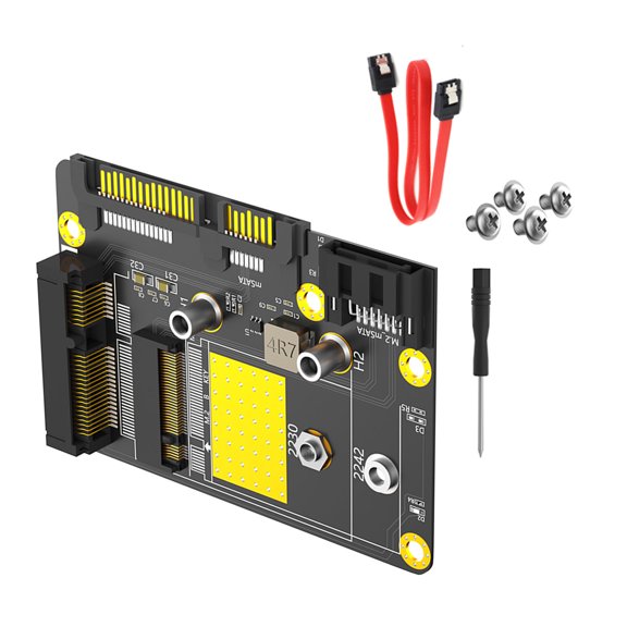 2 in 1 Msata States Disk to Double SATA3 MSATA to Adapter for 2230/2242 Card Adapter for Computers
