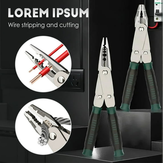 2-in-1 Multi-functional Wire Stripper and Cutter Tool, Professional Electrical Pliers, for Diy Home Projects, Automotive Wiring, and Electronics Repair, by FAJHHA