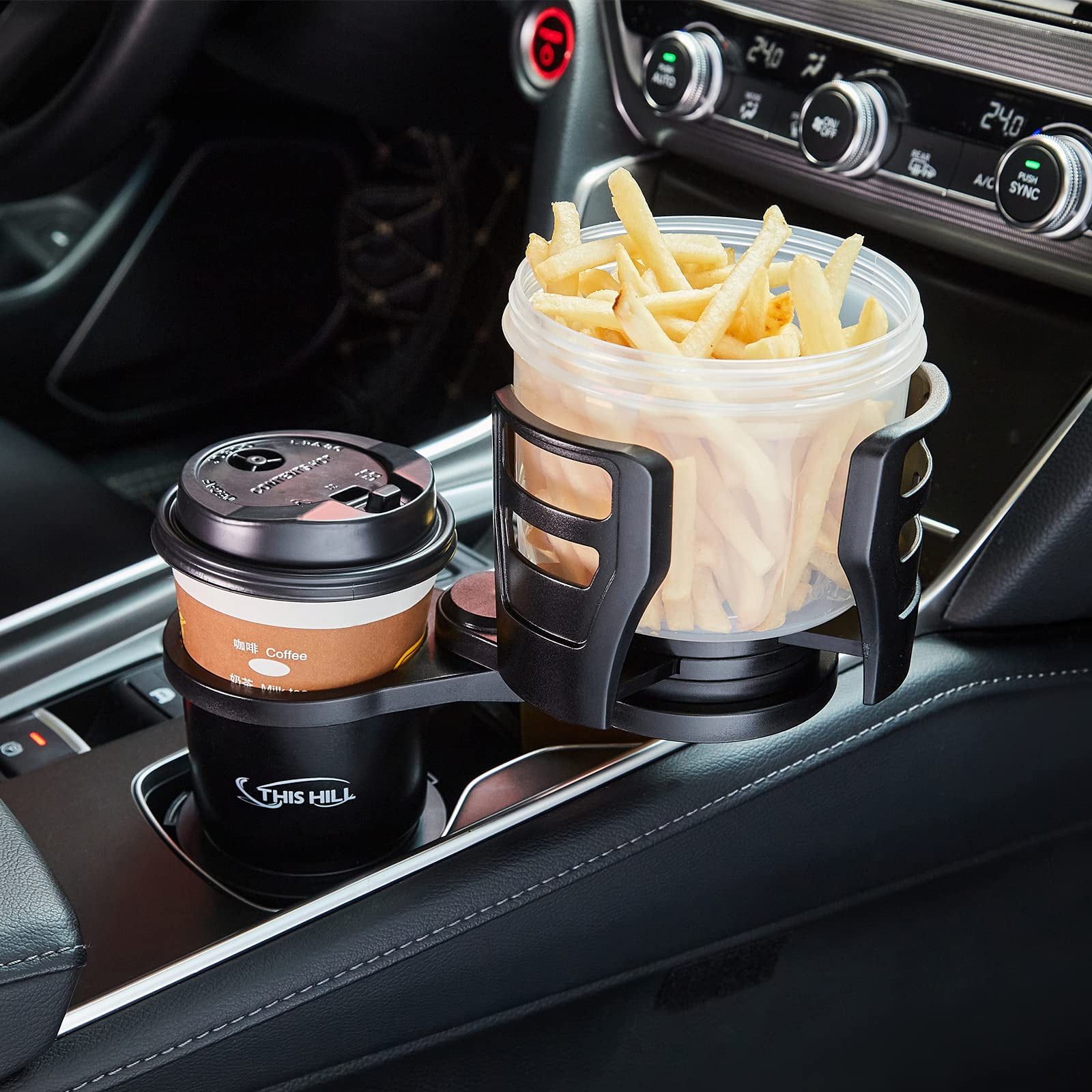 2 in 1 Multifunctional Car Cup Holder Expander with Adjustable Base ...