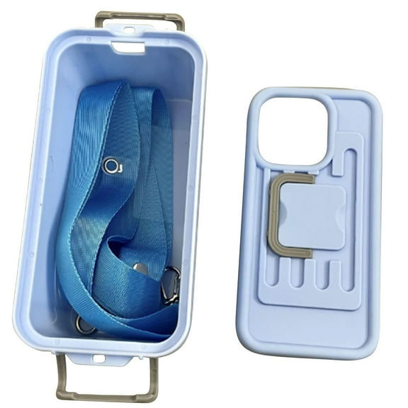 2 in 1 Multifunctional Cosmetic Bag Crossbody Phone Purse Cool Storage Suitcase Design for Accessories Travel