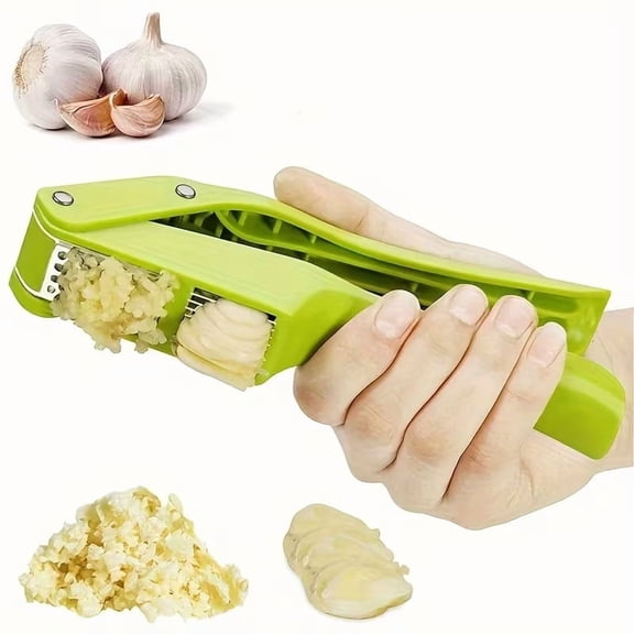 2-in-1 Multifunctional Garlic Press - Ergonomic Chopper and Slicer for Effortless Cooking