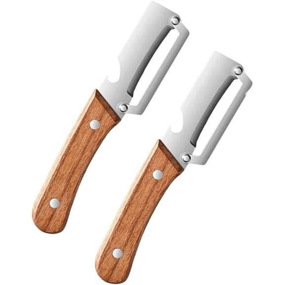 2-in-1 Multifunctional Vegetable Peeler for Kitchen with Ultra-Sharp Stainless Steel Blade & Ergonomic Wood Handle(2pcs) - Multi-Functional High-Efficiency Design for Modern Kitchen Hou