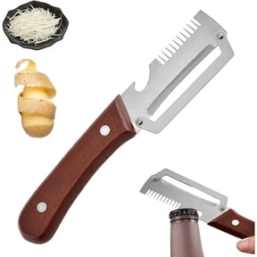 2-in-1 Multifunctional Vegetable Peeler – Stainless Steel Blade with Wooden Handle & Bottle Opener, Ultra-Sharp Kitchen Tool for Fruits & Vegetables(1PC)