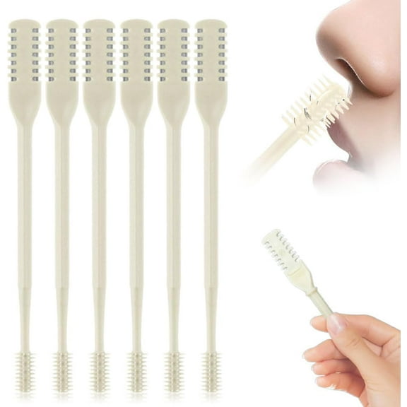 2-in-1 Nasal Cutter, Upgrade Double Sided Nose Knife, 360 Nostril Hair Remover Tool, Trimmer for Men, Women, Soft Cleaning Brush