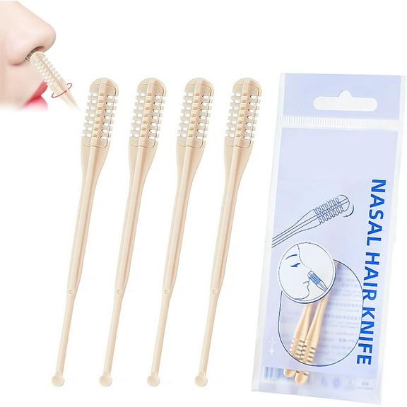 2-in-1 Nasal Hair Cutter, 2025 Upgraded Double-Sided Nostril Hairs Remover Tool with 360° Rotating Blade, Portable Manual Nose Hair Trimmer for Men & Women