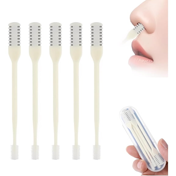 2-in-1 Nasal Hair Cutter, 2026 New Upgrade Manual 360° Rotating Nostril Hair Removal Tool, Portable Nose Hair Trimme, Double Sided Noses Hairs Knife Travel Essentials with Soft Cleaning Brush