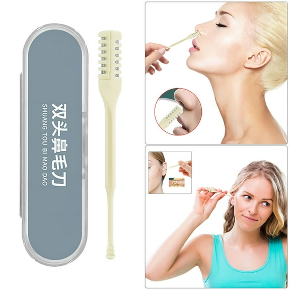 2-in-1 Nasal Hair Cutter, 360 Degree Rotating Nose Hair Trimmer, Upgrade Manual Nose Hair Trimmer for Women Men, Includes Storage Case (1Pc)