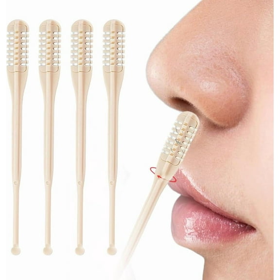 2-in-1 Nasal Hair Cutter, New Upgrade Double-Sided Nose Hair Trimmer with Ear Picker, 360° Rotating Portable Manual Nose Hair Removal Tool for Men and Women