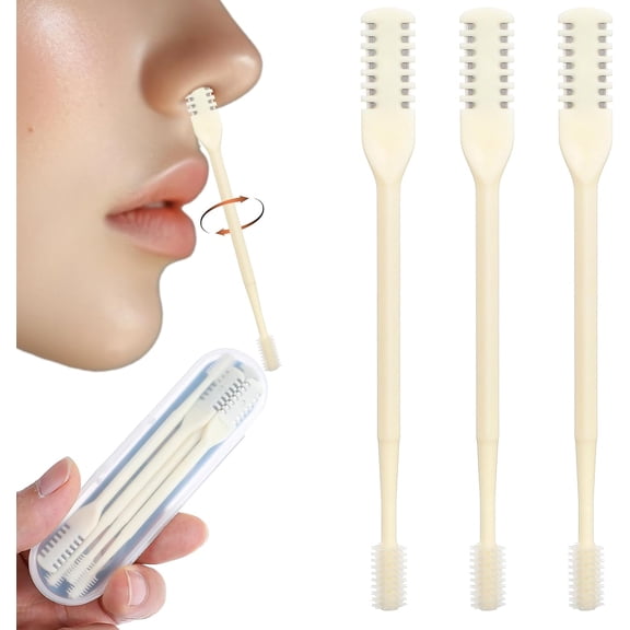 2 in 1 Nasal Hair Cutter with 360° Rotating Cutter, Double Sided Manual Nasal Hair Razor for Men and Women, Portable Grooming Clipper