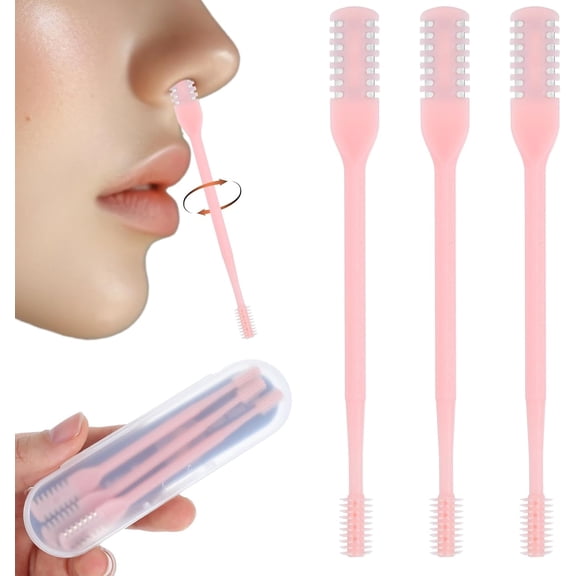 2 in 1 Nasal Hair Cutter with 360° Rotating Cutter, Double Sided Manual Nasal Hair Razor for Men and Women, Portable Grooming Clipper