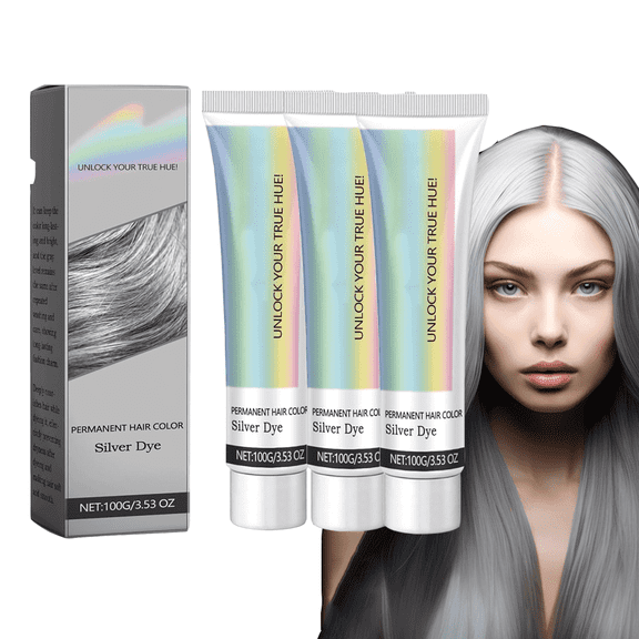 2-in-1 Natural Essence Extract Silver Hair Dye, Caremey No Bleaching SilverGrey & Smoke Grey Hair (3)