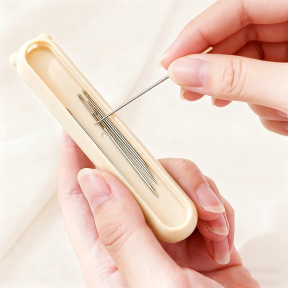 2-in-1 Needle Threader & Stitch Remover - Multifunctional Sewing Accessory, Stretchy Threading Aid for Hand Sewing Needles, Easy Needle Removal Tool for Sewing Projects, 4.13*0.78in, Yellow