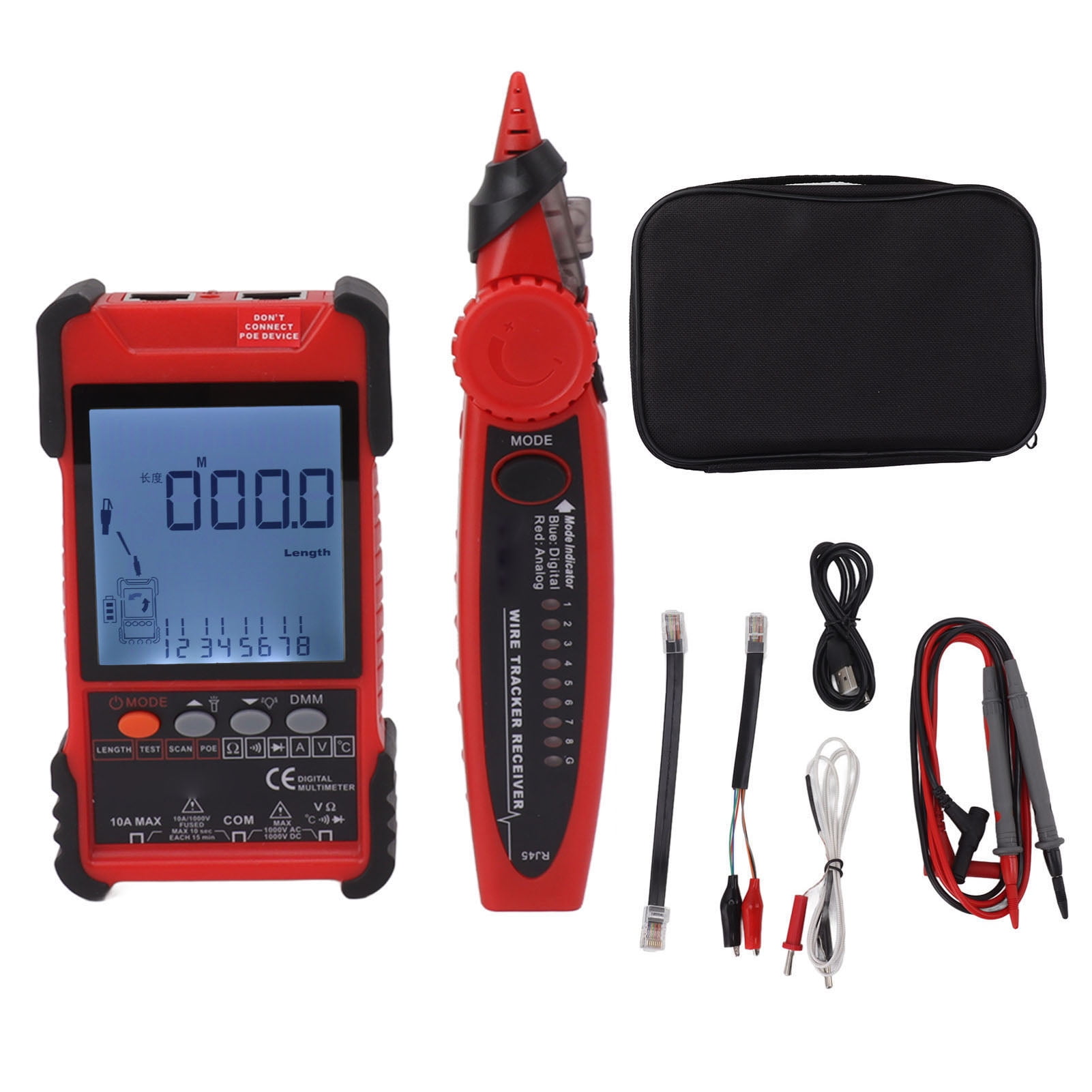 2 in 1 Network Cable Tester Digital Multimeter LCD Screen Network Wire