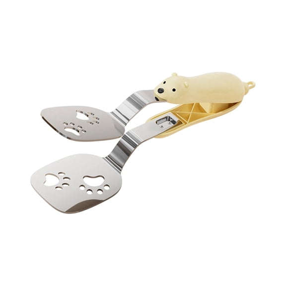 2-in-1 Non- Durable Spatula Tongs,2026 New Kitchen Cooking Tongs Egg Flipper Spatula,Stainless Steel Barbecue Clamp Food Flip Shovel Clip for Steak Fish Bread Pizza,Home Cooking Tool ï»¿(Yellow)