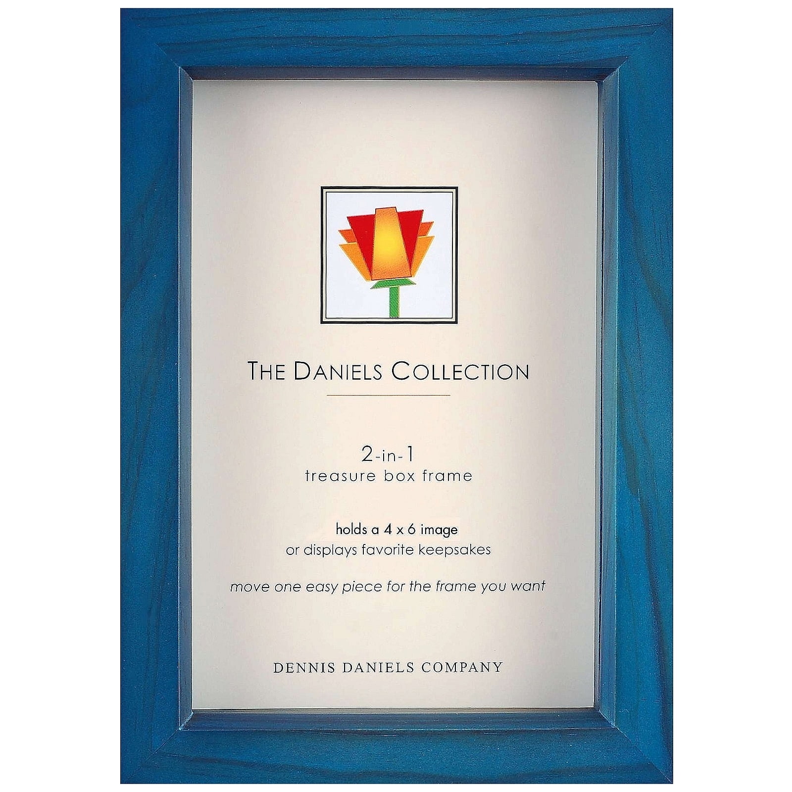 2in1 OceanBlue wood stain 4x6 shadow box onehalf inchin depth by