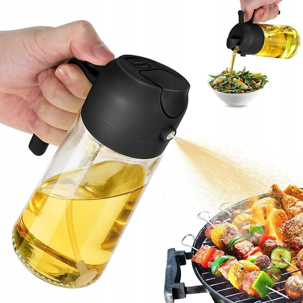 2 in 1 Olive Oil Dispenser, 16oz/470ml Glass Bottle - Walmart.com