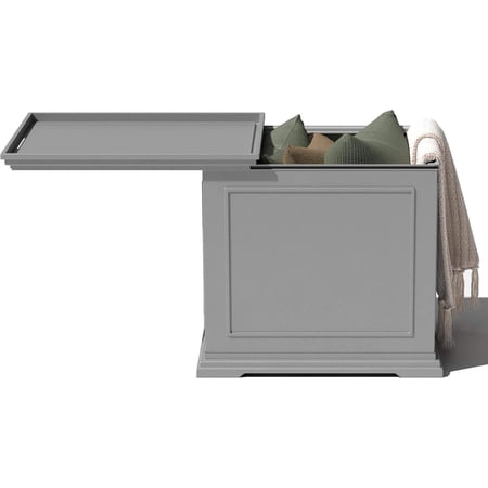 2-in-1 Outdoor Side Table with Storage and Tray for Patio or Porch | All-Weather Resistant