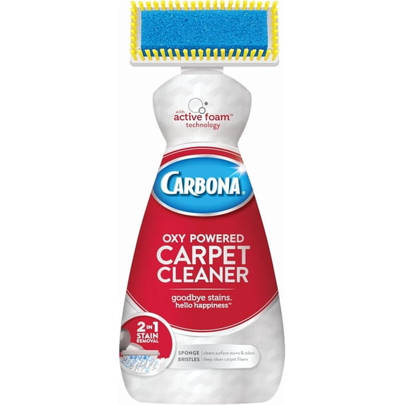 2-in-1 Oxy-Powered Carpet Cleaner (13.5 Fl Oz), Spot Cleaner with Dual Sponge & Bristle Applicator for Targeted Cleaning, Fast Formula