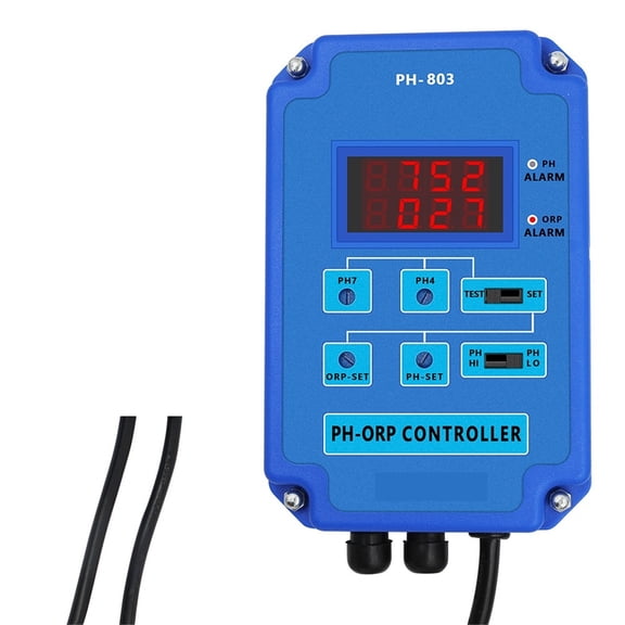 2 in 1 PH&ORP Tester Monitor pH Meter Water Quality Output Power Relay Control Electrode Probe BNC for Aquarium Hydroponics