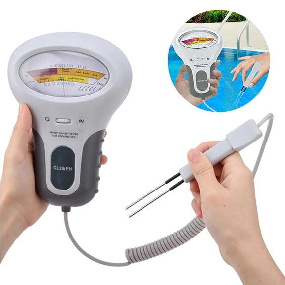 2 in 1 PH and Chlorine Pool Water Tester, Dual Scale Water Quality Tester CL2 Level Meter, for Swimming Pool,Spas