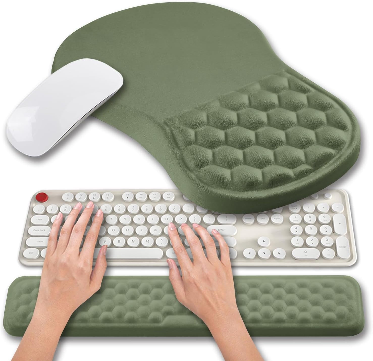 Wrist Rest Using Computer 2 in 1 Pad Wrist Support & Wrist Rest for Computer Keyboard Set, with ...