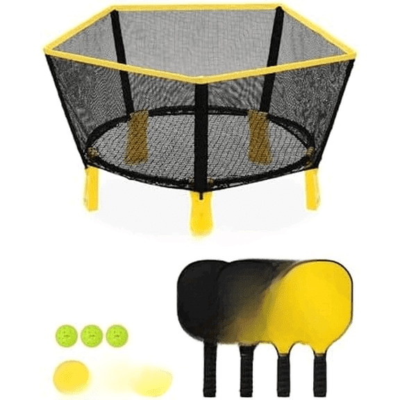 2-in-1 Paddle Ball Game Set Easy Assembly - Yard, Lawn & Beach Outdoor Round Net Game for Adults and Family$$Sport & Recreation Other