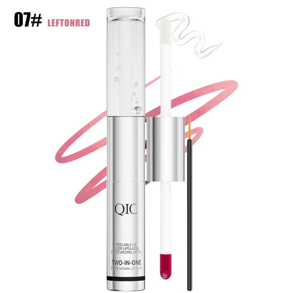2-in-1 Peel-Off Lip Stain & Hydrating Lip Gloss, Berry Red Lip Tint, Long-Lasting Non-Sticky Lip Oil for Bold Makeup