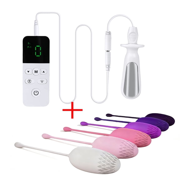 2-in-1 Pelvic Floor Recovery System: EMS Stimulator with Probe & 6 Weights Kegel Set for Women