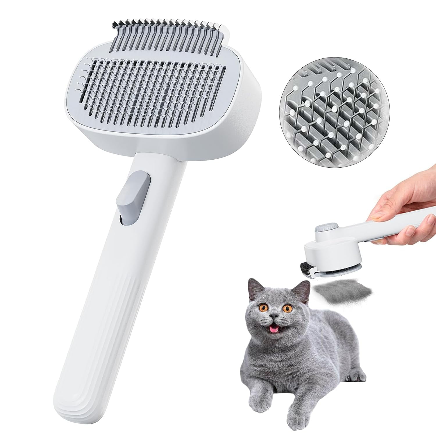 Pet Grooming Rake Dog and Cat Deshedding Dematting Tool Removal Gentle ...