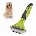 thumbnail image 1 of 2-in-1 Pet Deshedding Brush - Dual Sided Undercoat Rake for Cats/Dogs | Tangle & Mat Remover | Steel Comb for Safe Grooming | Reduce Shedding by 90%, 1 of 9