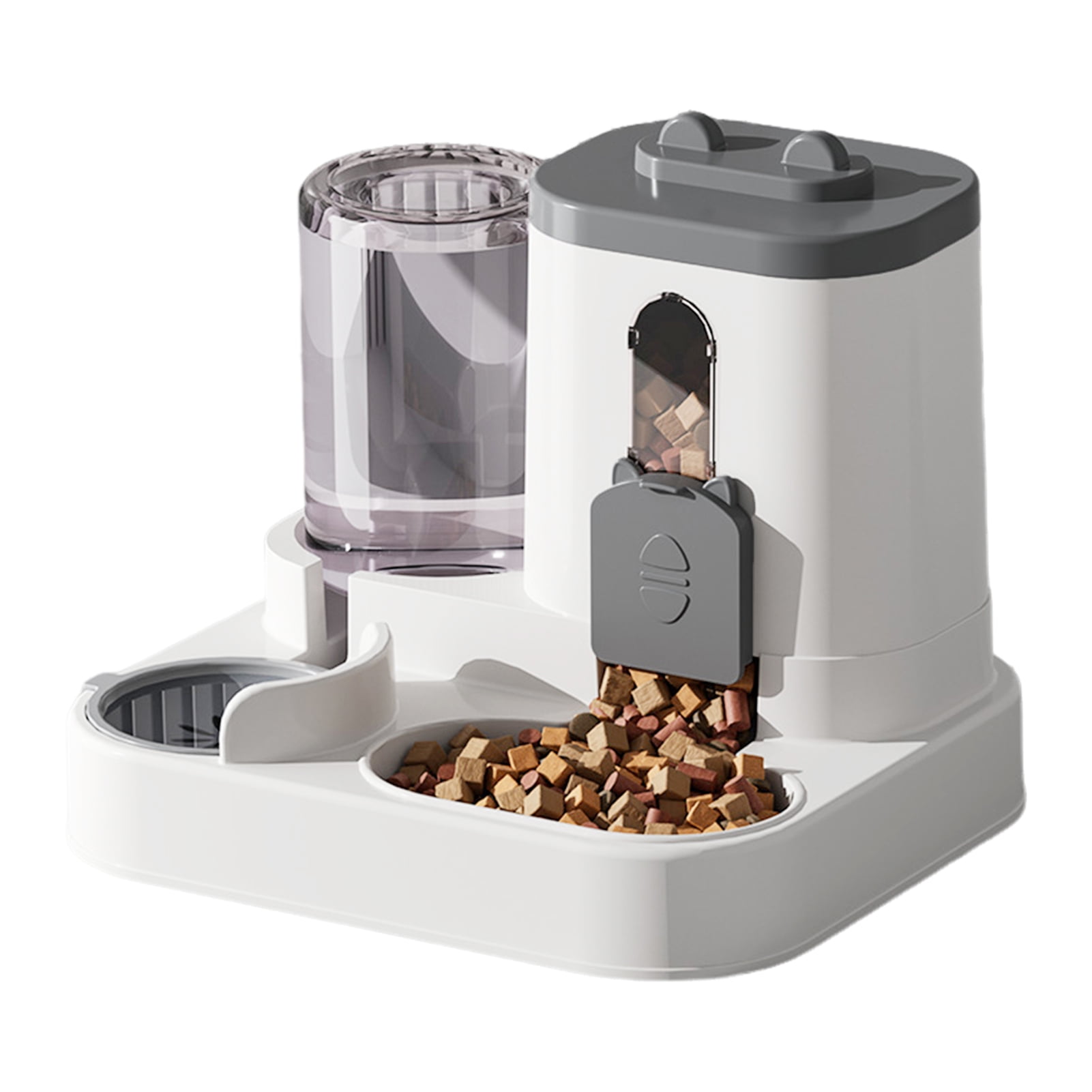 2-in-1 Pet Feeder And Water Dispenser Automatic Pet Dry Food And Water Dispenser Set for Small Medium Cats Dogs