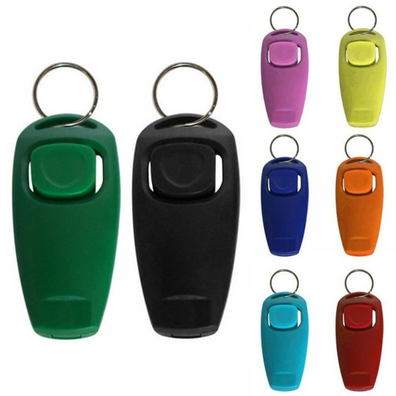 2 in 1 Pet Training Clickers, Whistle and Clicker Pet Training Tools with Wrist Strap,Train Dog, Cat, Horse, Pets (Multi-Colors)