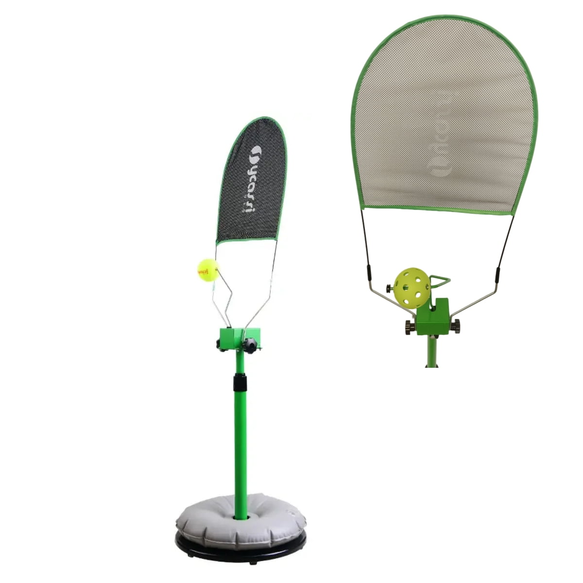 2-in-1 Pickleball & Tennis Topspin Trainer – Tool-Free 2-Min Assembly, Ultra-Stable Water-Filled Base, Indoor/Outdoor Use, Bonus Replacement Balls & Posture-Correcting Mesh Wings for Skill Boost