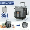 thumbnail image 1 of 2-in-1 Picnic Cooler Bag - 9/25 Gallon Leakproof Insulated Tote w/Wheels & Handles - Foldable for Beach, Camping, Travel - Dark Gray, 1 of 10