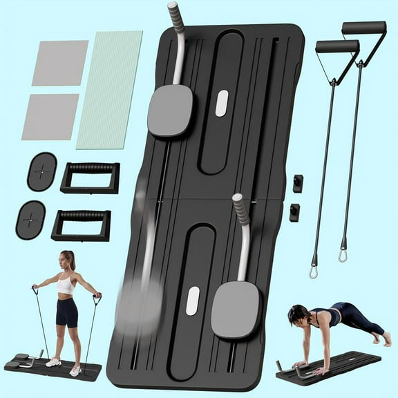 2-in-1 Pilates & Leg Ski Abdominal Trainer, Adjustable Angle, Foldable Compact Design, 1 Piece