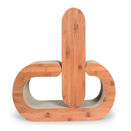 2 in 1 Pill Shaped Modular Designer Cat Scratcher, Wood - One Size