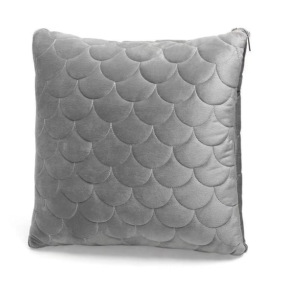 2-in-1 Pillow Blanket For Home and Travel Gray (HT-ATP02-GY)