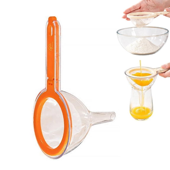 2-in-1 Plastic Fine Mesh Strainer Funnel with Nylon for Liquid Bottling