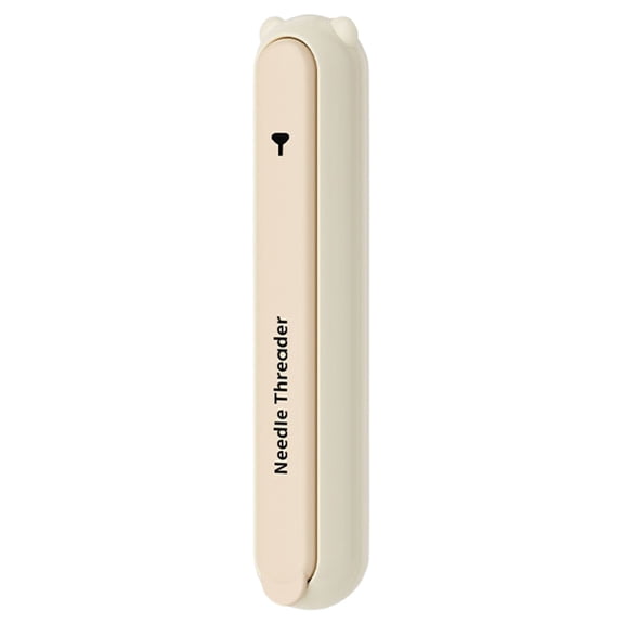 2-in-1 Plug-in Needle Threader and Seam Ripper-Stretchable Threading and Threading Tool for Sewing, Knitting, Quilting, and Crafting Supplies, Double-Head Needle Thread Remover, 1Pc(Beige,4.1x0.8")