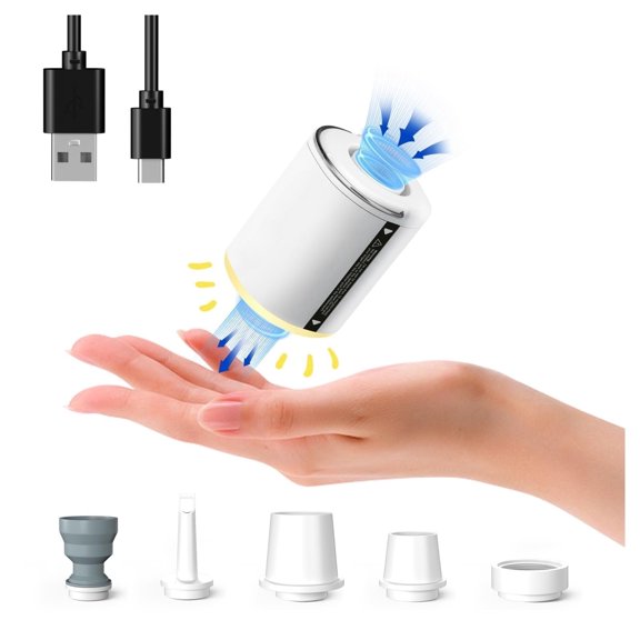 2-in-1 Portable Air Pump & Camping Lantern - 4kPa High-Pressure Rechargeable Pump for Air Mattress, Pool Floats & Sleeping Pads - Lightweight with Magnetic Base