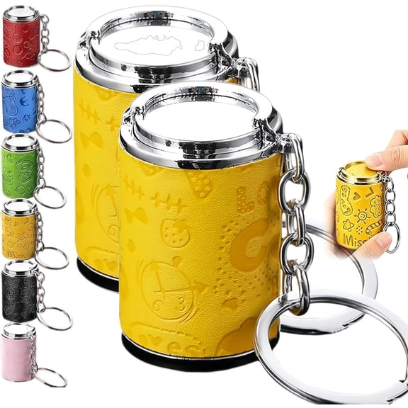 2-in-1 Portable Coin Holder for Pocket & Purse, Mini Coin Storage Keychain, Secure Snap Closure, Compact Coin Bank(2pcs-yellow)Q