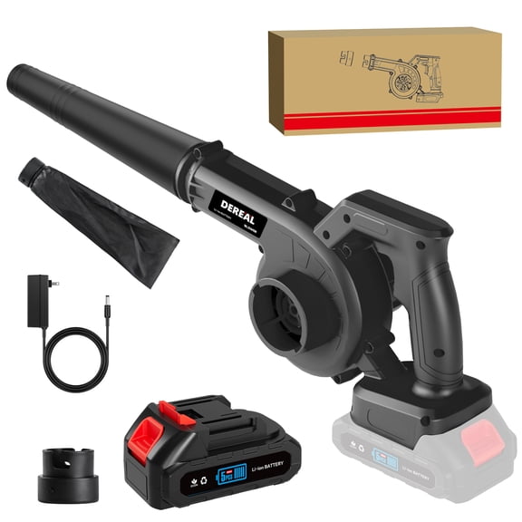 2-in-1 Portable Cordless Leaf Blower with 1 battery (black)