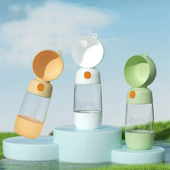 2 in 1 Portable Food Grade Material Dog Cat Travel Pet Water Cup Bottle with Dispenser C
