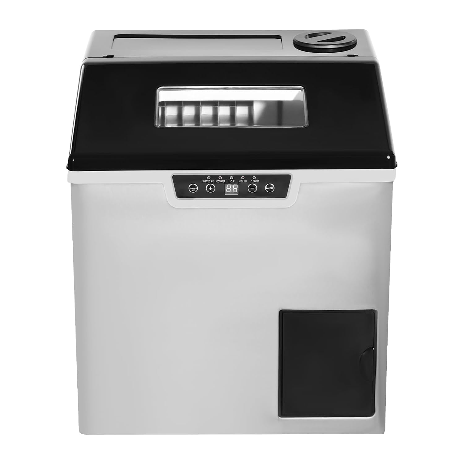 2-in-1 LCD Display Countertop Ice Maker Machine, 32PCS in 12-22 Mins Fast Ice Cube & Crushed Ice Maker, 2 Ways to Add Water Auto-Cleaning Portable Ice Makers for Home, Office & Coffee Shop