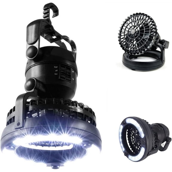 2-in-1 Portable LED Camping Lantern with Built-in Ceiling Fan, Waterproof Emergency Light for Hurricane Power Outage Camping Outdoor Survival
