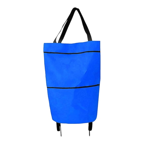 2-in-1 Portable Shopping Cart Grocery Trolley 23L Lightweight Folding with Wheels, Holds 12.5kg