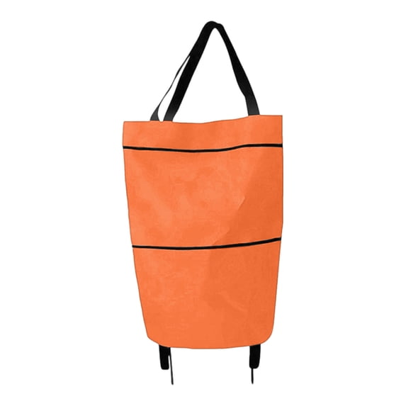 2-in-1 Portable Shopping Cart Grocery Trolley 23L Lightweight Folding with Wheels, Holds 12.5kg