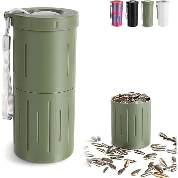 2-in-1 Portable Sunflower Seed Spit Cup - Shell Storage & Seed Holder, Easy-Clean Mess-Free Snack Container for Car, Road Trip & Sports